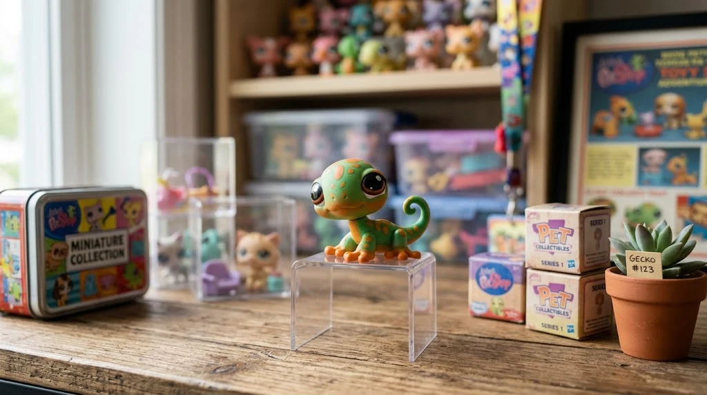 Littlest Pet Shop Gecko collectible figure displayed for collectors