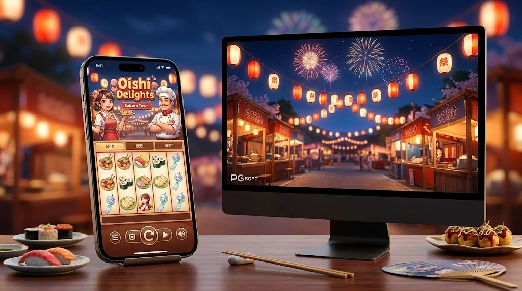 Oishi Delights PG SOFT slot inspired by a Japanese summer festival
