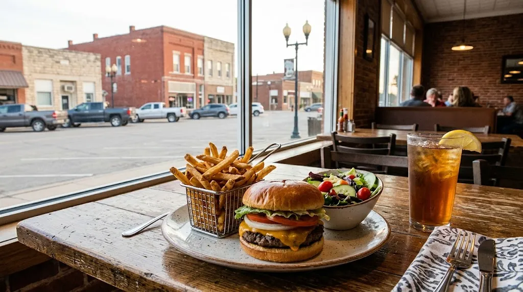 American-style meal served in a welcoming small-town restaurant in WaKeeney, Kansas
